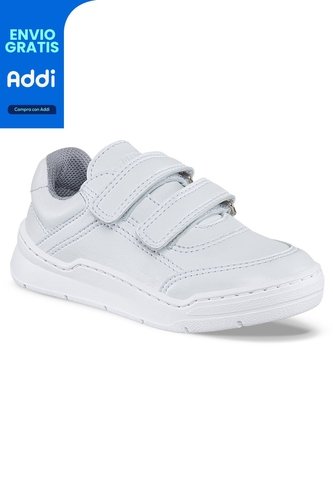 Tenis Colegio Roblo Velcro Blanco Para Niño Y Niña Croydon Croydon