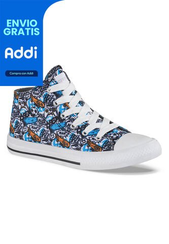 Tenis Krabs Alto Azul Para Niño Croydon Croydon