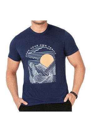 Camiseta Mark Azul Para Hombre Croydon