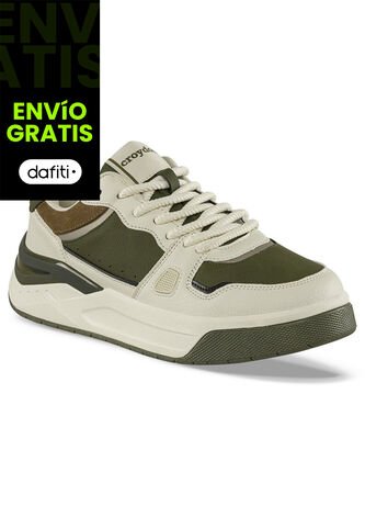 Tenis Urbanos Bavar Beige-Verde Croydon Para Hombre Croydon