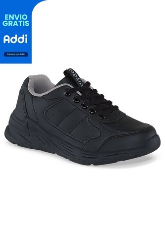 Tenis Colegio Neril C Negro-Gris Para Niño Y Niña Croydon Croydon