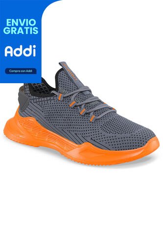 Tenis Running Wuwa Gris-Naranja Para Hombre Croydon Croydon