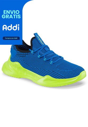 Tenis Running Wuwa Azul-Verde Para Hombre Croydon Croydon