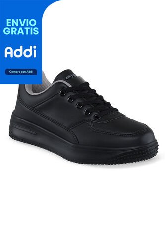 Tenis Colegio Shopir C Negro-Gris Para Niño Y Niña Croydon Croydon