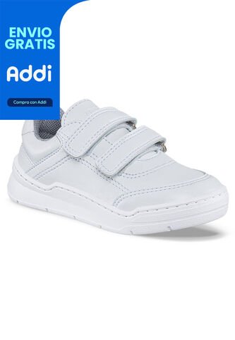 Tenis Colegio Roblo Velcro Blanco Para Niño Y Niña Croydon Croydon