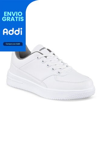 Tenis Colegio Shopir C Blanco-Gris Para Niño Y Niña Croydon Croydon