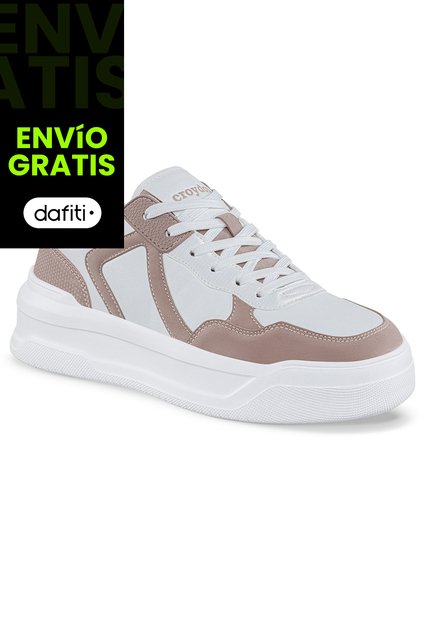 Tenis Casuales Danz Blanco-Rosa Croydon Para Mujer