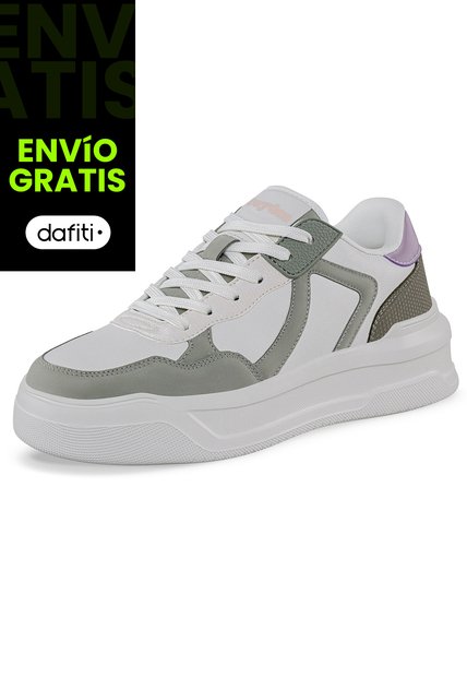 Tenis Casuales Danz Beige-Verde Croydon Para Mujer