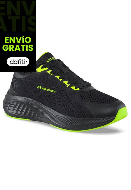 Tenis Running Armal Negro-Verde Croydon Para Hombre