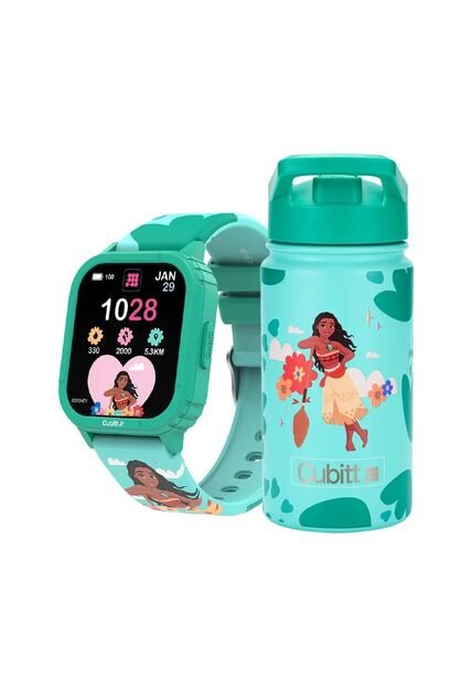 Combo Smartwatch + Termo Disney Jr X Cubitt Moana Green