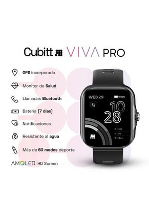 Smartwatch Reloj Inteligente Cubitt Viva Pro 1.78 Pulg. Obsidian Black