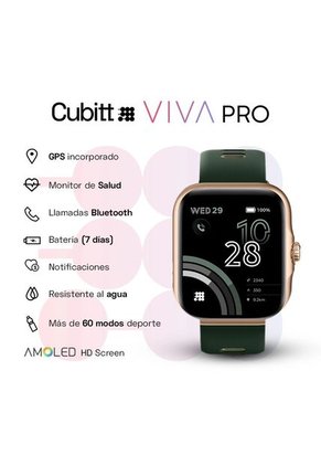 Smartwatch Reloj Inteligente Cubitt Viva Pro 1.78 Pulg. Forest Green