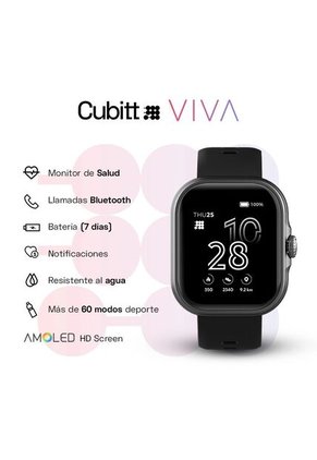 Smartwatch Reloj Inteligente Cubitt Viva 1.84 Pulg. Obsidian Black