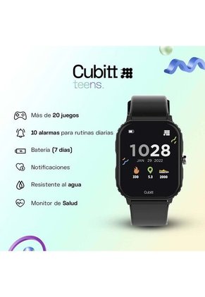 Smartwatch Reloj Inteligente Cubitt Teens 169 Pantalla Obsidian Black