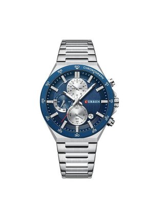 Reloj Curren 8481 Cronógrafo Tablero Azul - Plata