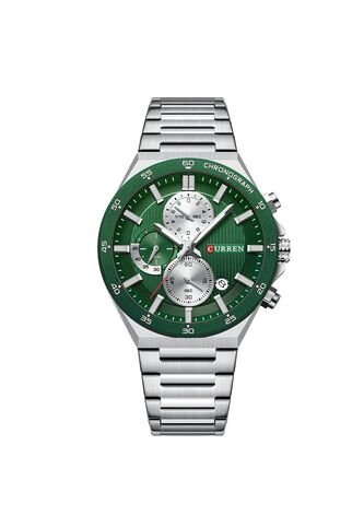 Reloj Curren 8481 Cronógrafo Tablero Verde - Plata Curren