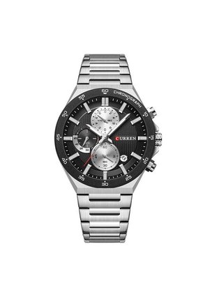 Reloj Curren 8481 Cronógrafo Tablero Negro - Plata