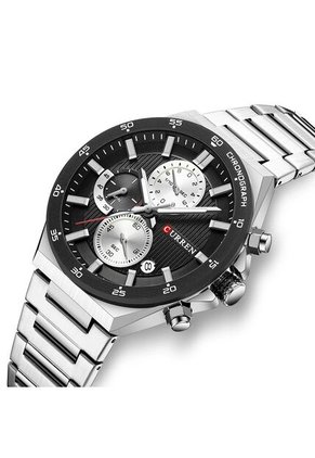 Reloj Curren 8481 Cronógrafo Tablero Negro - Plata