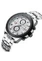 Reloj Curren 8337 Cronógrafo Tablero Blanco - Plata de Curren