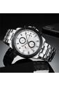 Reloj Curren 8337 Cronógrafo Tablero Blanco - Plata de Curren