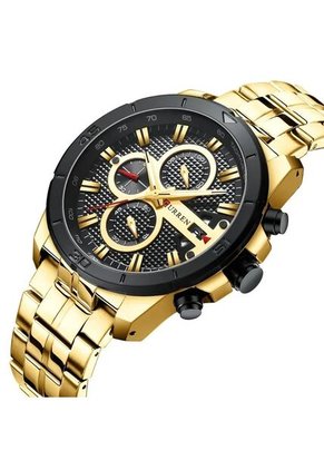 Reloj Curren 8337 Cronógrafo Tablero Negro - Dorado