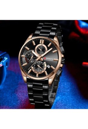 Reloj Curren 8475 Cronógrafo Bisel Bronce - Negro