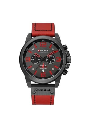 Reloj Curren 8314 Cronógrafo Tablero Negro - Rojo Curren