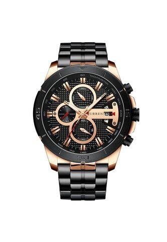 Reloj Curren 8337 Cronógrafo Tablero Negro - Negro Curren