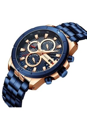 Reloj Curren 8337 Cronógrafo Tablero Azul - Azul