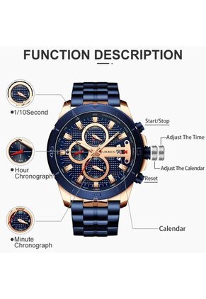 Reloj Curren 8337 Cronógrafo Tablero Azul - Azul