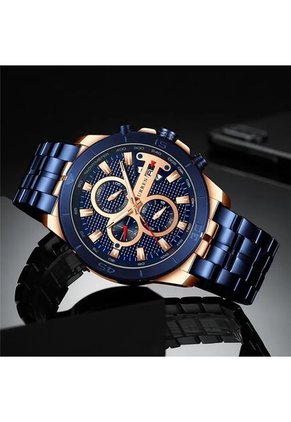 Reloj Curren 8337 Cronógrafo Tablero Azul - Azul