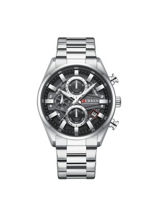 Reloj Curren 8495 Cronógrafo Tablero Negro - Plata