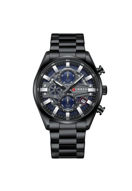 Reloj Curren 8495 Cronógrafo Tablero Negro - Negro