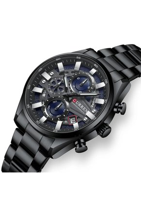 Reloj Curren 8495 Cronógrafo Tablero Negro - Negro