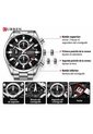 Reloj Curren 8495 Cronógrafo Tablero Negro - Plata de Curren