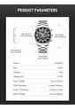 Reloj Curren 8495 Cronógrafo Tablero Negro - Plata de Curren