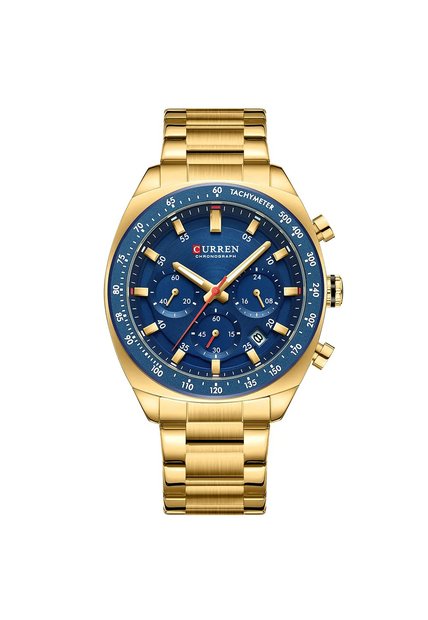 Reloj Curren 8497 Cronógrafo Tablero Azul - Dorado