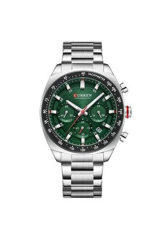 Reloj Curren 8497 Cronógrafo Tablero Verde - Plata Curren