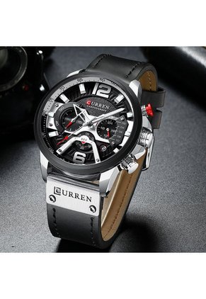 Reloj Curren 8329 Cronógrafo - Negro / Plata