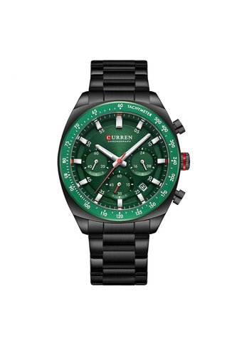 Reloj Curren 8497 Cronógrafo Tablero Verde - Negro Curren