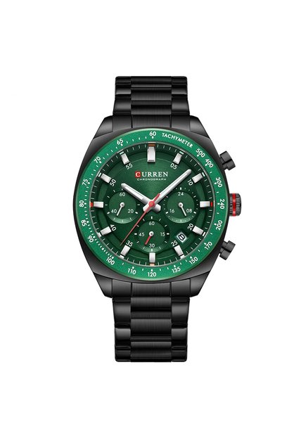Reloj Curren 8497 Cronógrafo Tablero Verde - Negro