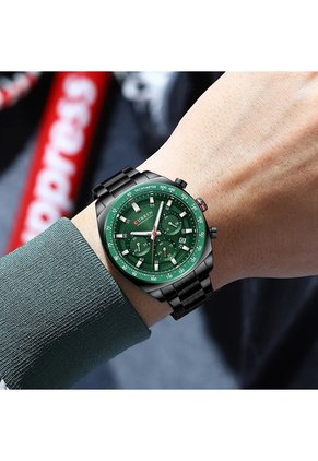 Reloj Curren 8497 Cronógrafo Tablero Verde - Negro