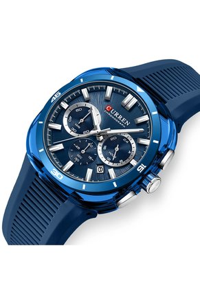 Reloj Curren 8502 Cronógrafo Tablero Azul - Azul