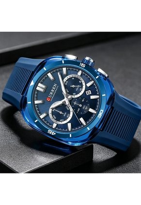 Reloj Curren 8502 Cronógrafo Tablero Azul - Azul