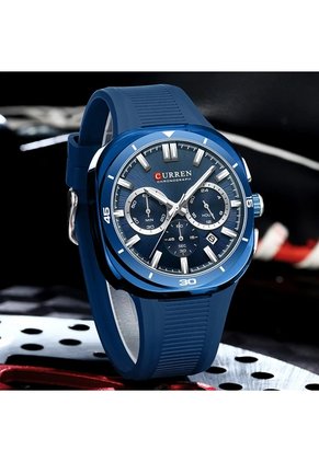 Reloj Curren 8502 Cronógrafo Tablero Azul - Azul