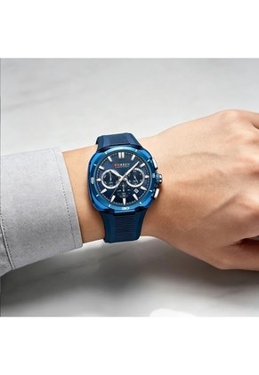 Reloj Curren 8502 Cronógrafo Tablero Azul - Azul