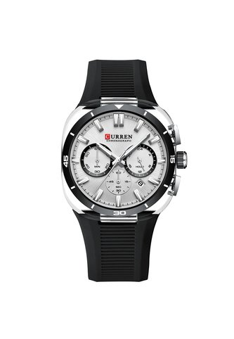 Reloj Curren 8502 Cronógrafo Tablero Blanco - Negro Curren