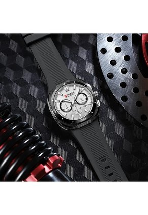 Reloj Curren 8502 Cronógrafo Tablero Blanco - Negro