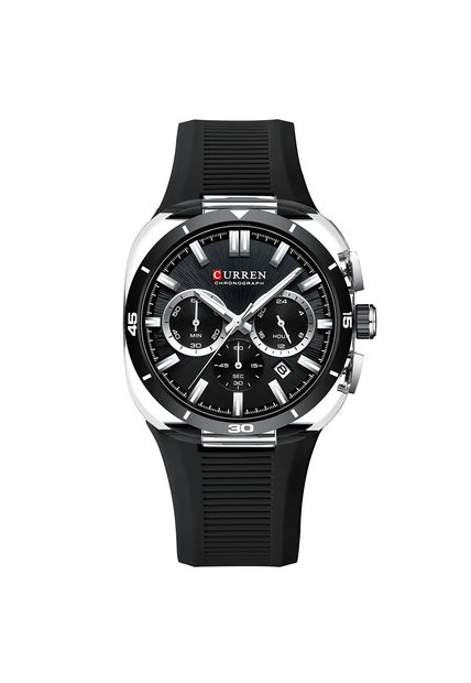 Reloj Curren 8502 Cronógrafo Tablero Negro - Negro