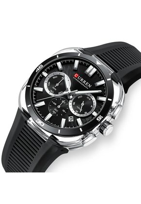 Reloj Curren 8502 Cronógrafo Tablero Negro - Negro